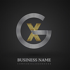 Letter XG logo design circle G shape. Elegant silver and gold colored, symbol for your business name or company identity.