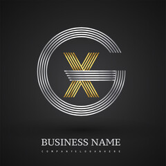Letter XG logo design circle G shape. Elegant silver and gold colored, symbol for your business name or company identity.
