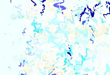 Light Blue, Yellow vector background with wry lines.