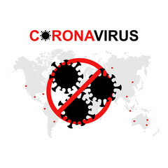 Naklejka na ściany i meble Coronavirus Spread of Infected Areas on World Map