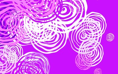Light Purple, Pink vector doodle backdrop with roses.