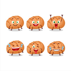Cartoon character of bun bread with smile expression