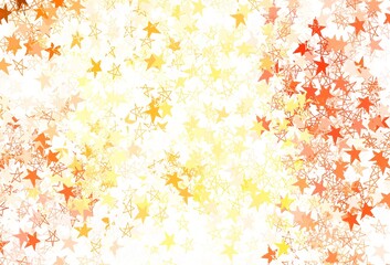 Obraz na płótnie Canvas Light Orange vector layout with bright stars.