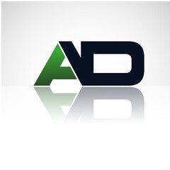 AF company linked letter logo icon green and black