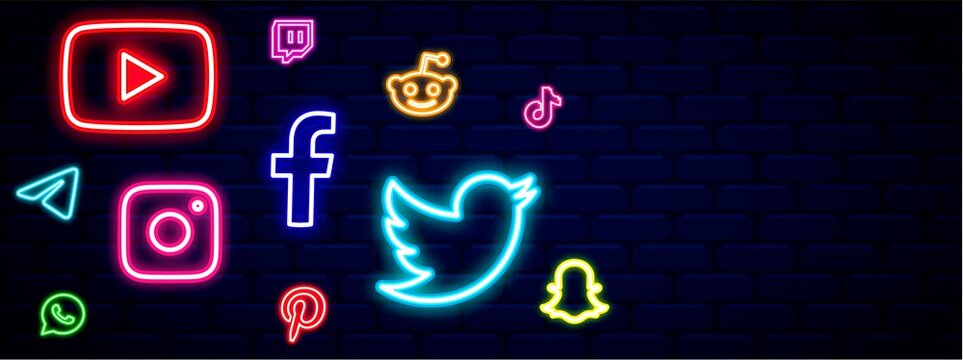 Social media background. Social media  media  , twitter, instagram, youtube,  reddit,telegram,snapchat, pinterest, tiktok logo. Stock Illustration |  Adobe Stock