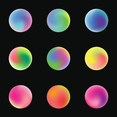 nine bright gradients in the shape of a circle
