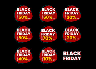 Black friday discount icon set