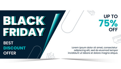 Modern black friday banner sale with discount