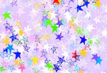 Light Multicolor vector template with sky stars.