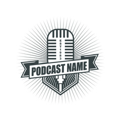 Podcast Logo Icon Design Element