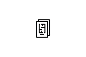 Construction Outline Icon - Blue Print