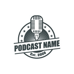 Podcast Logo Icon Design Element