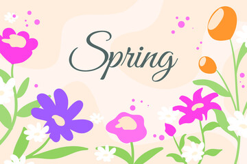 Pretty Summer Tropical Floral Background, simple and trendy with flat style
