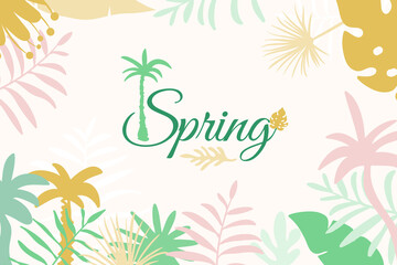 Abstract Floral Background, simple and trendy with flat and pastel color style
