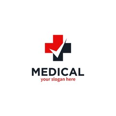 Medical health Check logo concept