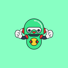 Vector Graphic of Cute Robot Mascot Character Design