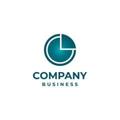 Letter  C With symbol data chart/graph for company business logo