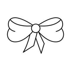 Bow. Doodle icon. Vector illustration. Design element for coloring book.
