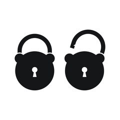 Padlock icon design isolated on white background