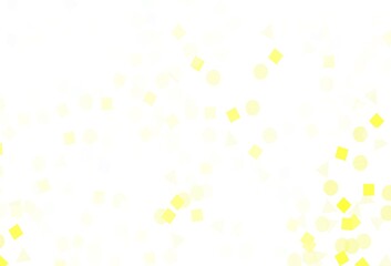 Light Green, Yellow vector background with triangles, circles, cubes.