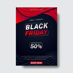 Creative Abstract Black Friday Flyer Design Template.