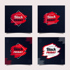 Sets of Creative Black Friday Sale Banner Design Template.