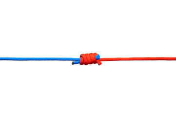 Fototapeta premium Knot on a cord isolated on a white background .
