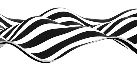 3d illustration Seamless ripple pattern Repetition of black and white flooring Simple wave pattern wavy graphic background Moving like a river