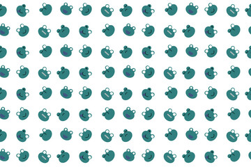seamless pattern with cartoon frog face emojis
