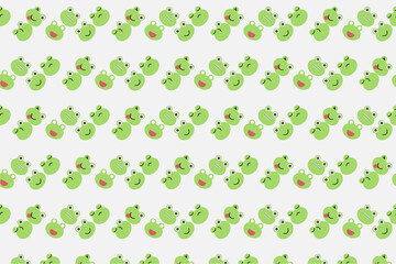 seamless pattern with cartoon frog face emojis