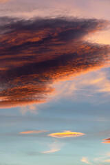 cloud formations during a sunrise in Marbella over the Mediterranean