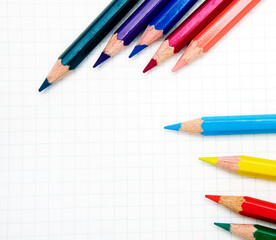 colored pencils on grid paper