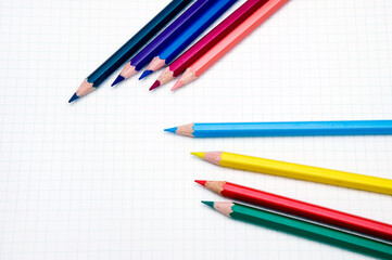 colored pencils on grid paper