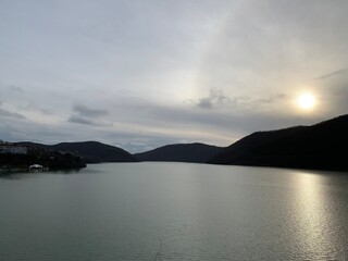 sunrise over the lake