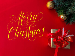 Merry Christmas with Happy New Year. Christmas banner, poster, postcard, title, website, flyer