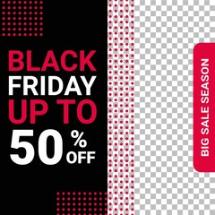 Editable Black Friday sale background template. Vector Design web banner for social media. Post layout template