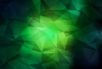 Obraz premium Dark Green vector polygon abstract layout.