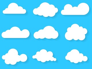 Clouds icon, vector illustration. Cloud symbol or logo, different clouds set
