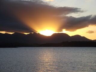 sunset over the lake