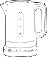 Professional Kettle Vector / Line Drawing. Icon, Logo, Design, Element