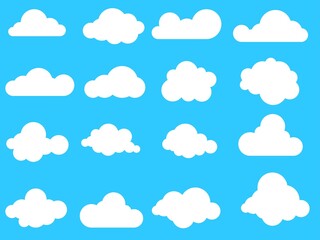 Clouds icon, vector illustration. Cloud symbol or logo, different clouds set