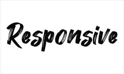  Responsive, Typography Hand drawn Brush Black text lettering words and phrase isolated on the White background