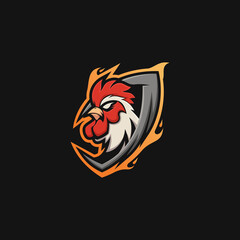 Chicken Head Illustration Mascot Logo Design Vector Template © Galang