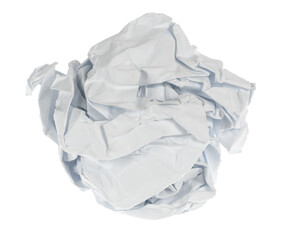 Obraz premium Crumpled paper boll isolated on white background clipping path. Screwed up piece of paper