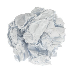 Obraz premium Crumpled paper boll isolated on white background clipping path. Screwed up piece of paper
