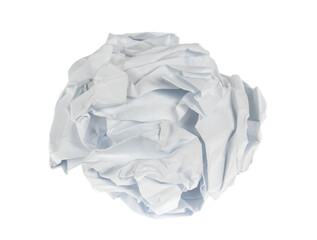 Crumpled paper boll isolated on white background clipping path. Screwed up piece of paper