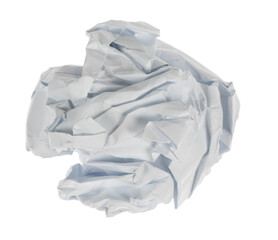 Fototapeta premium Crumpled paper boll isolated on white background clipping path. Screwed up piece of paper