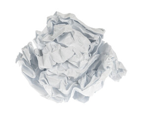 Obraz premium Crumpled paper boll isolated on white background clipping path. Screwed up piece of paper