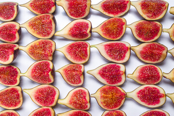Tasty figs background. Top view.