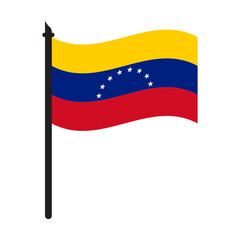 Venezuela waving flag on flagpole. icon vector illustration.
